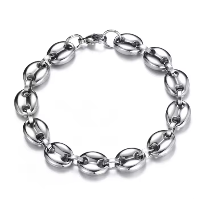 DJALIBA flat heart bracelet in sculpted silver