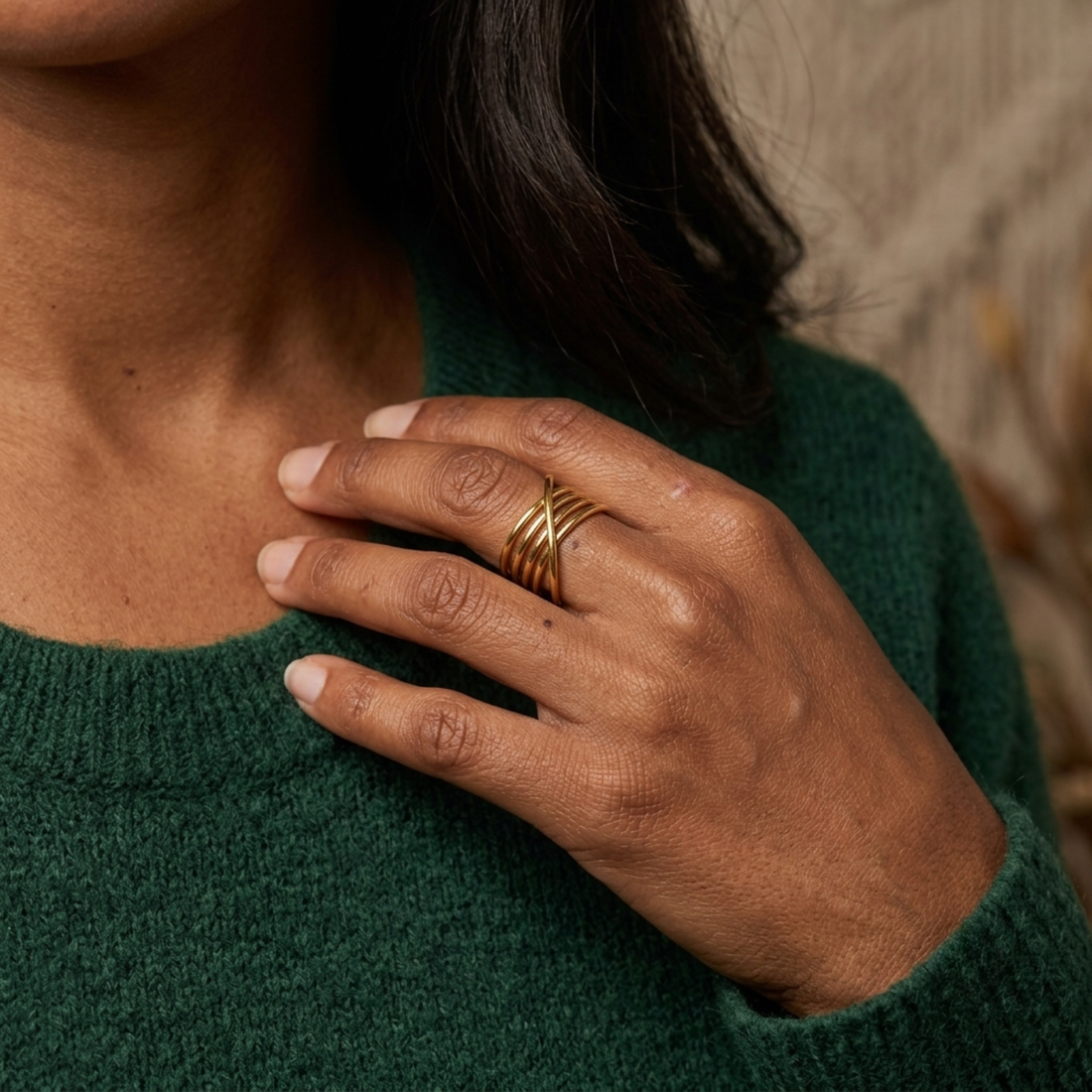 Bague Spirale Femme – Ouverte Ajustable Plaqué Or