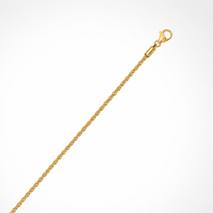 Collier Maille Corde 2 mm Femme / homme – Plaqué Or