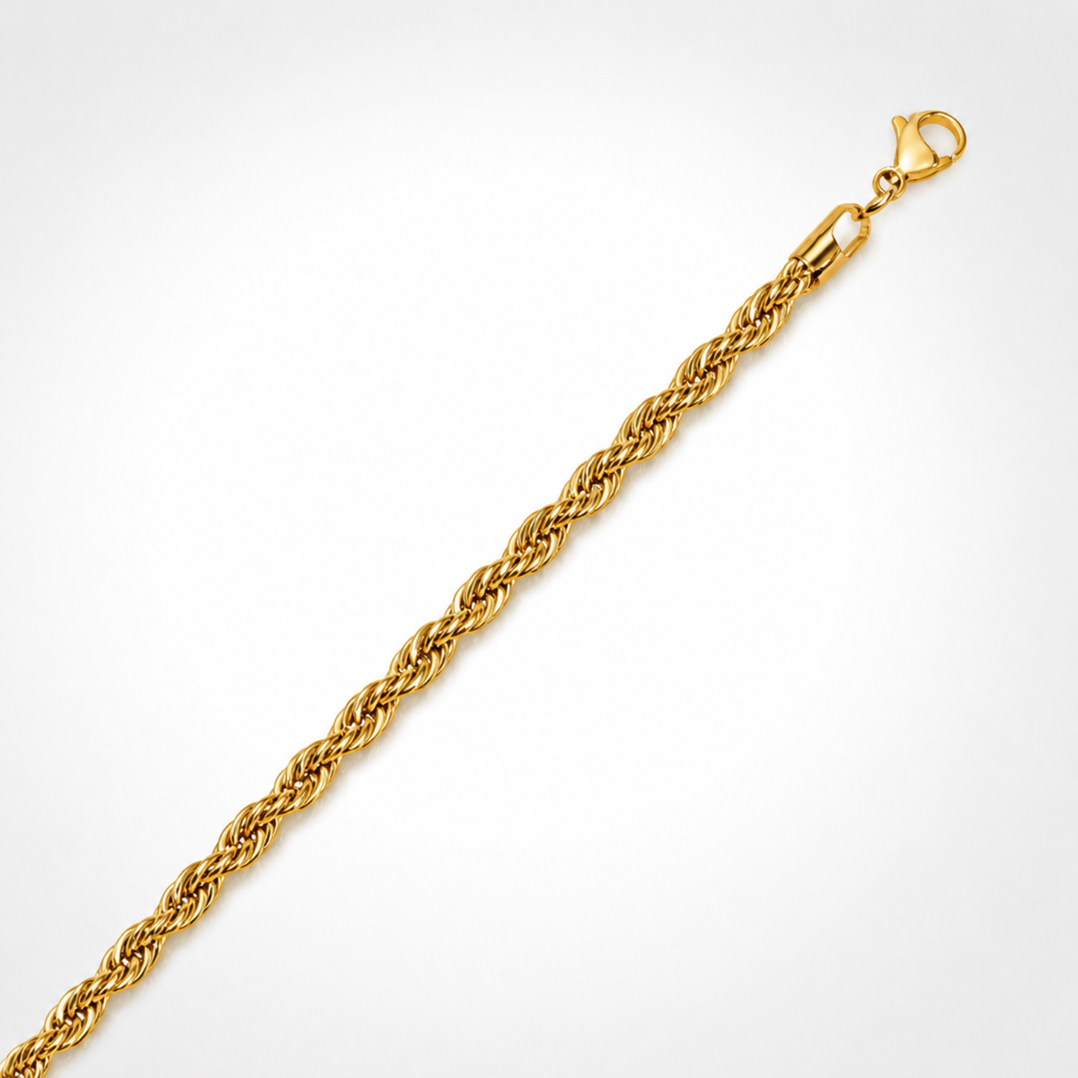Collier Maille Corde 4 mm Homme / Femme – Plaqué Or