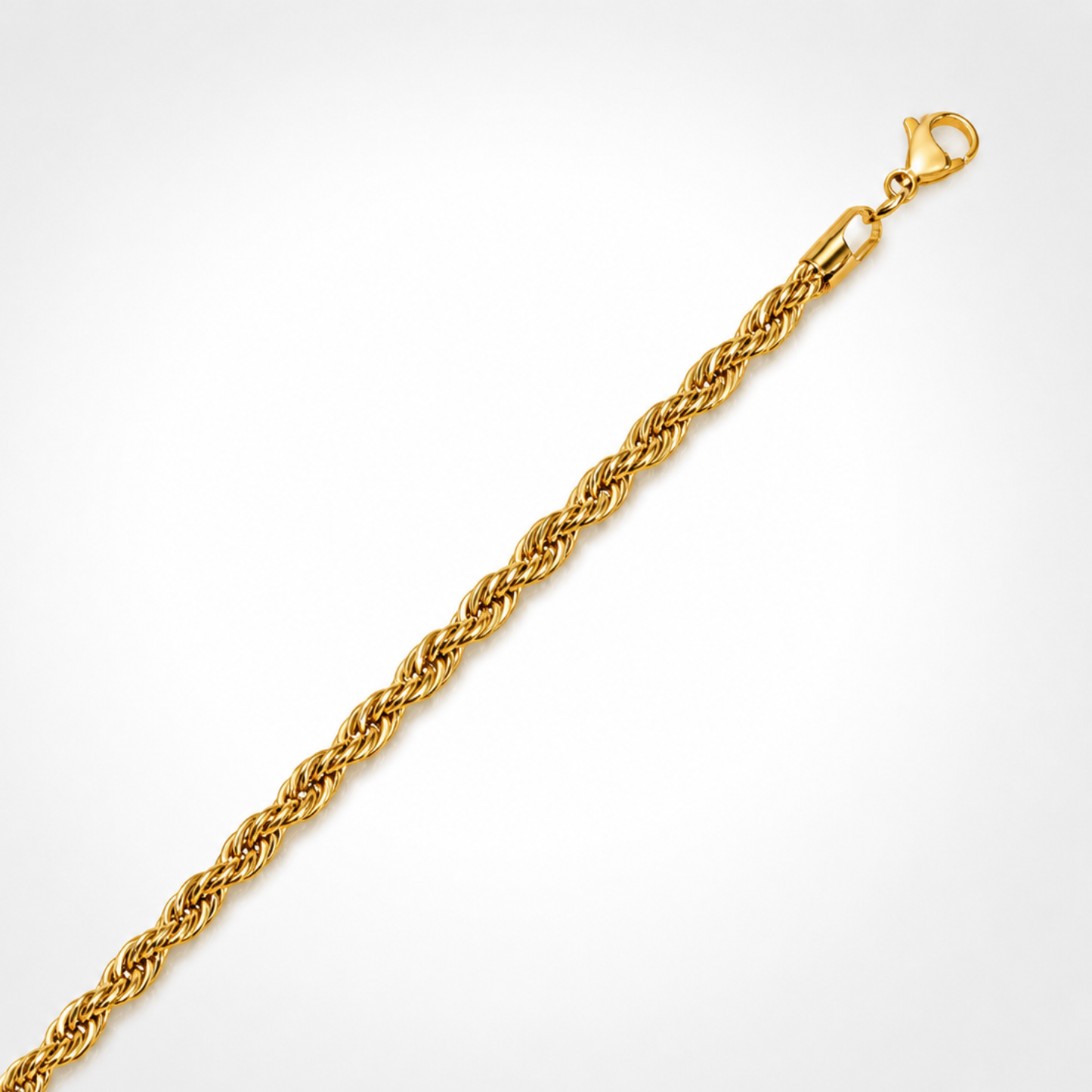 Collier Maille Corde 4 mm Homme / Femme – Plaqué Or