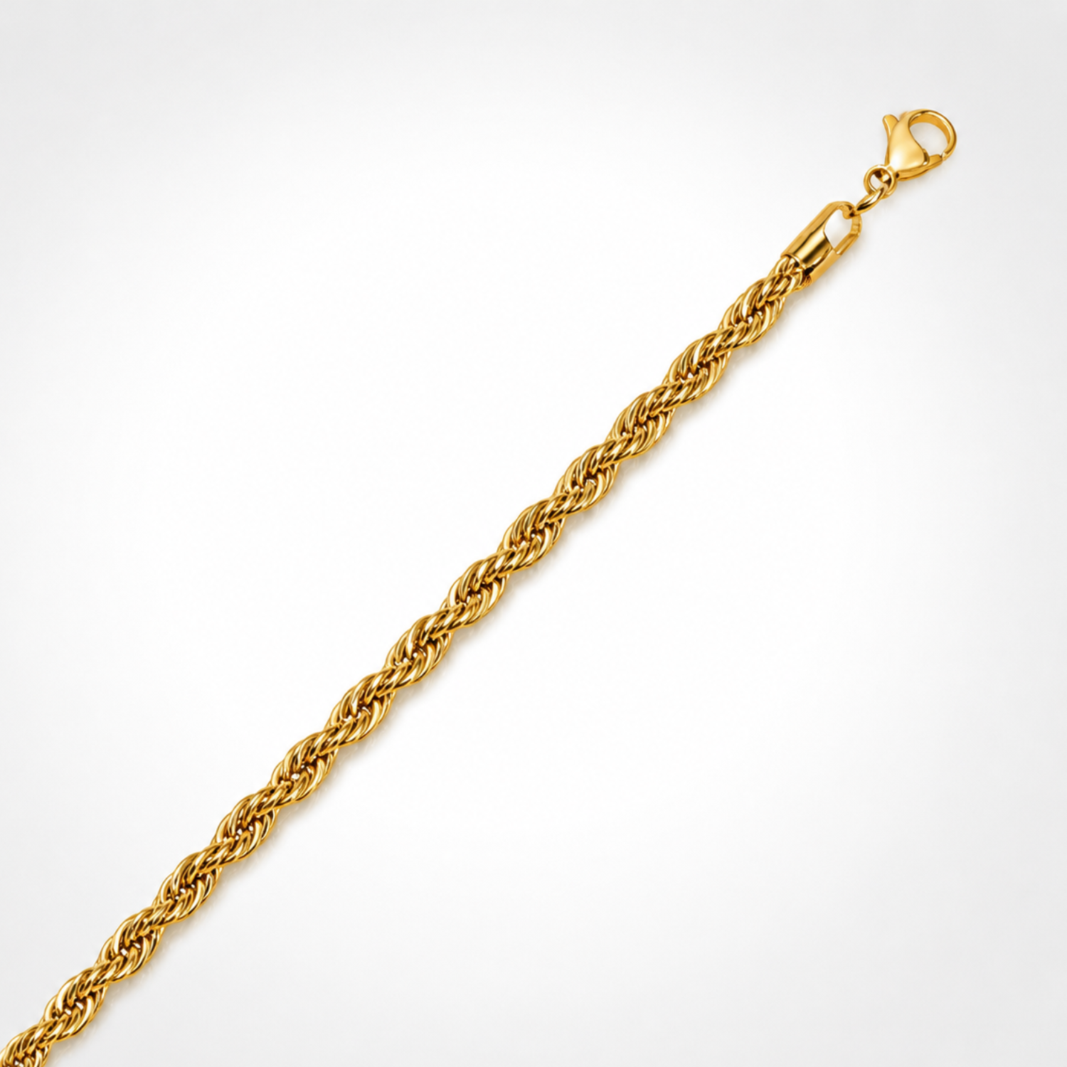 Collier Maille Corde 4 mm Homme / Femme – Plaqué Or