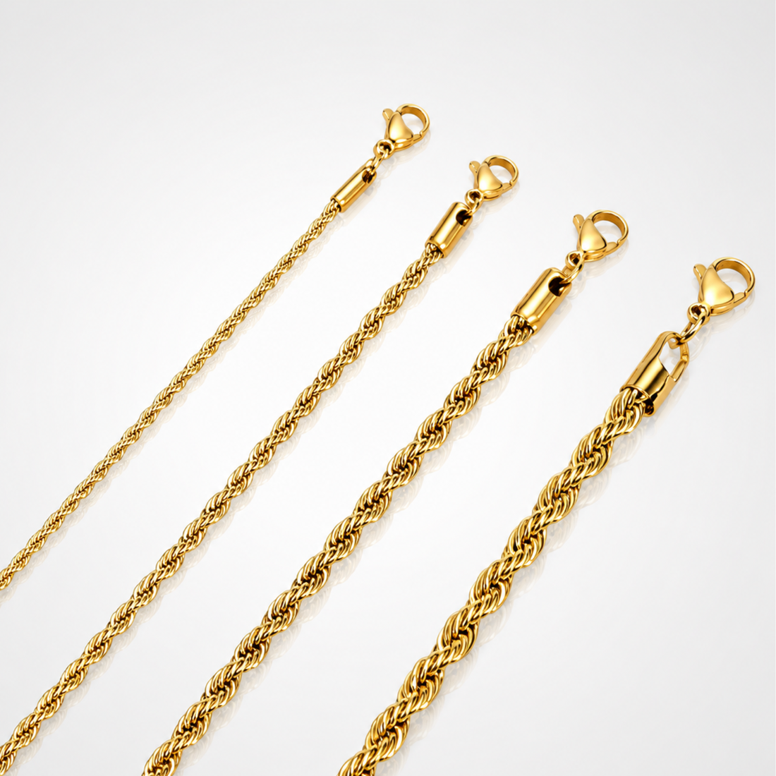 Collier Maille Corde 3 mm Femme / Homme  – Plaqué Or