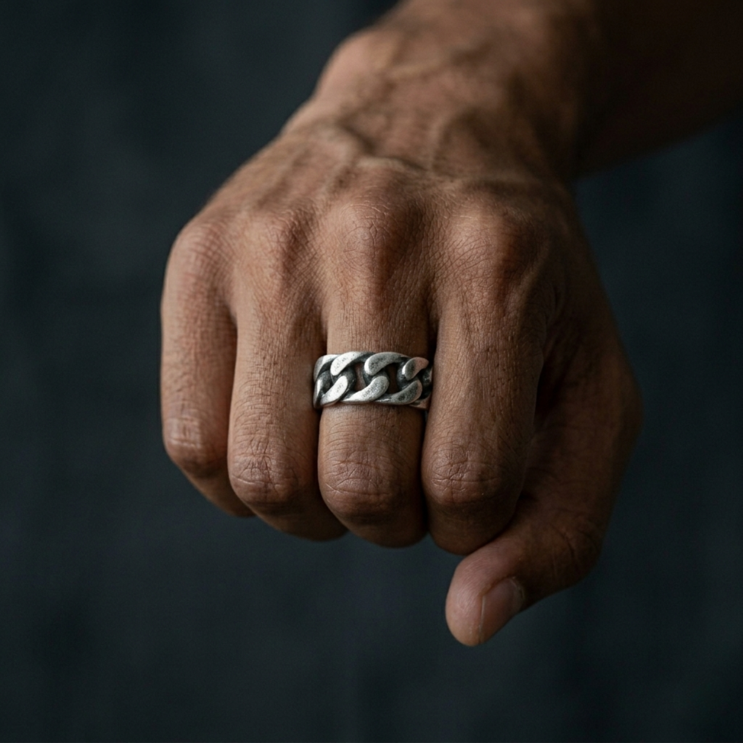 Bague maillons (Argent)