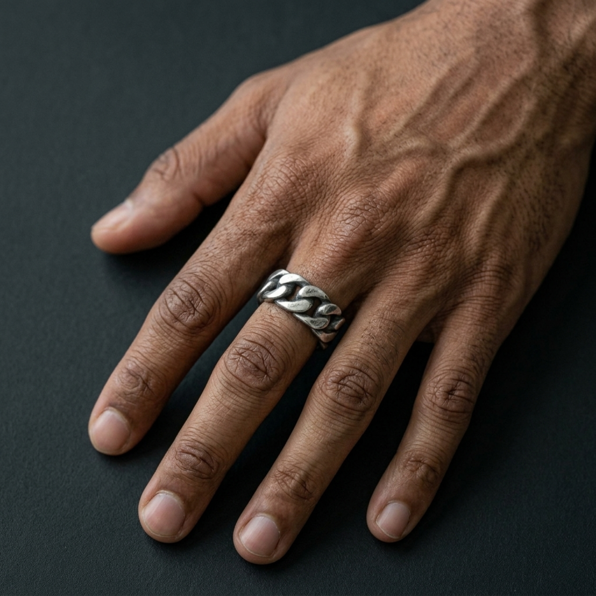 Bague maillons (Argent)