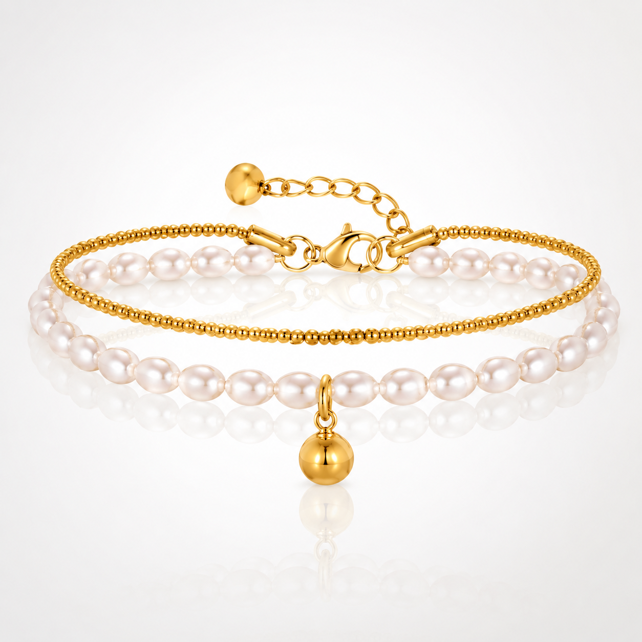 Bracelet Iris – Perles & Breloque Plaqué Or