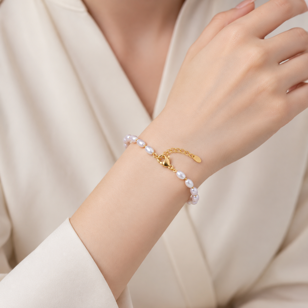Bracelet Vénus – Perles Plaqué Or