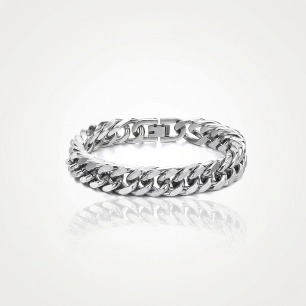Bracelet Cubain (Argent) 10mm