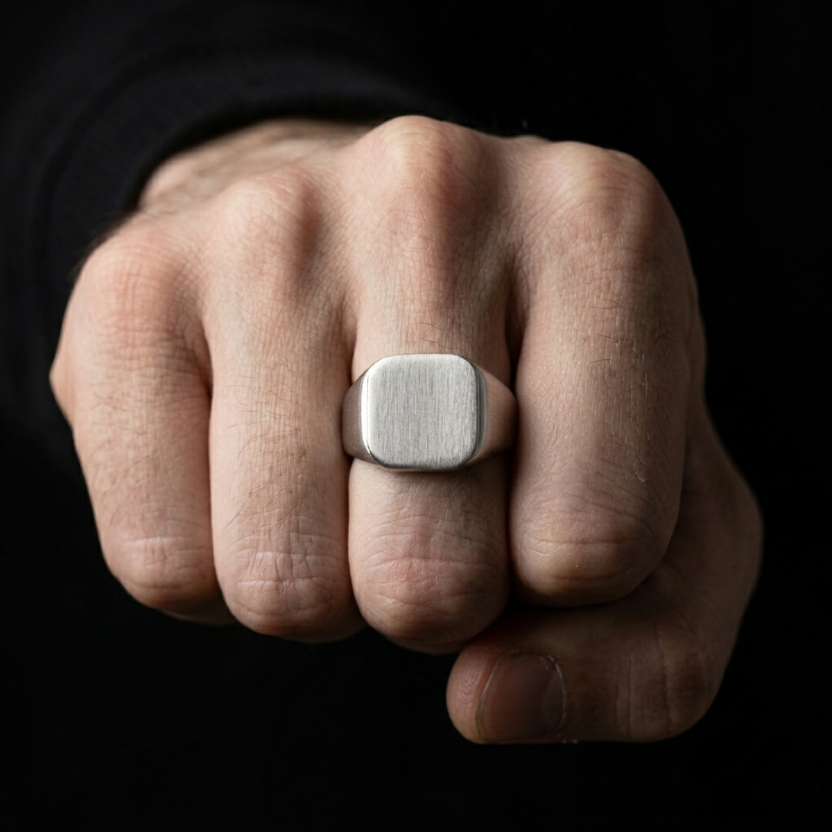 Chevalière carrée (argent)