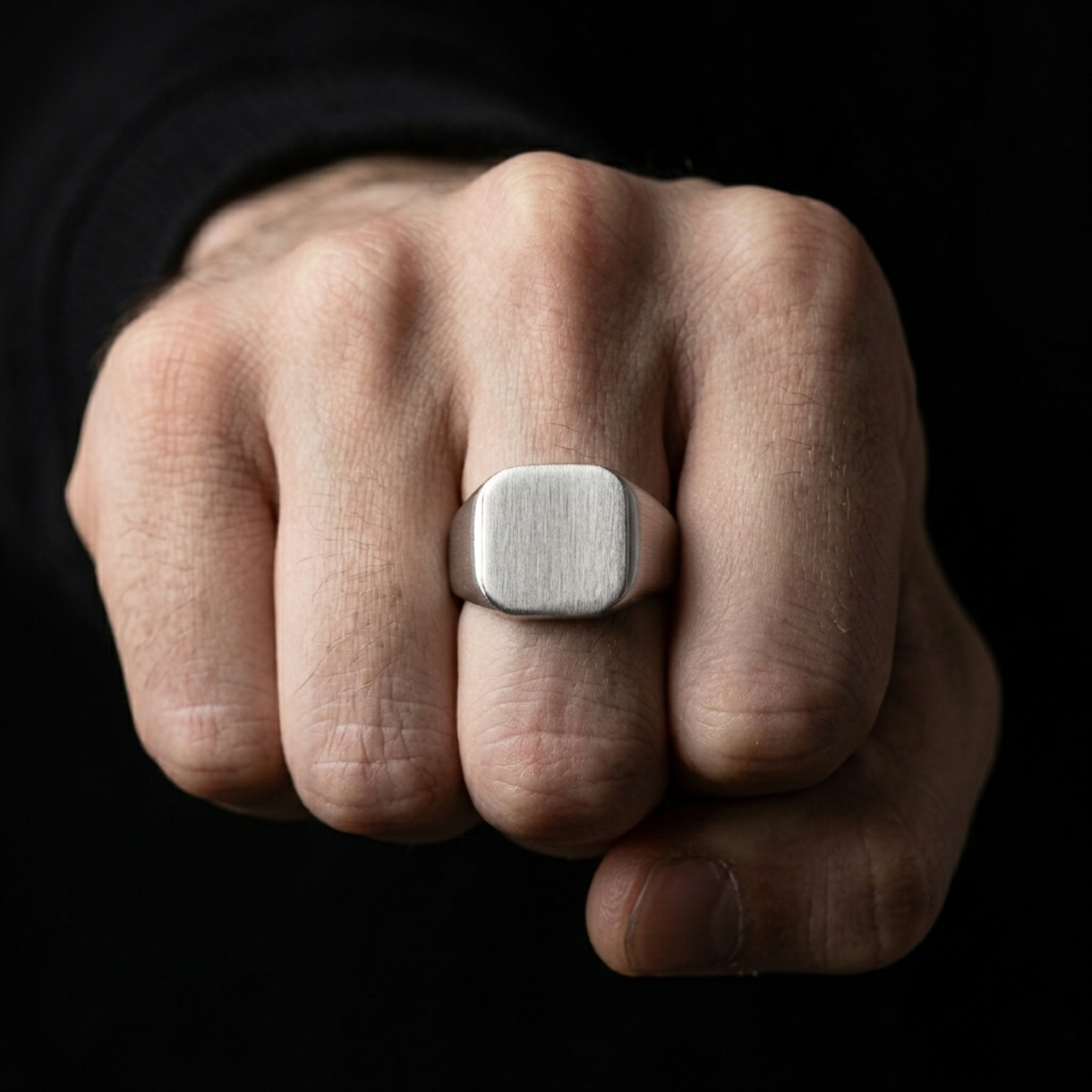 Chevalière carrée (argent)