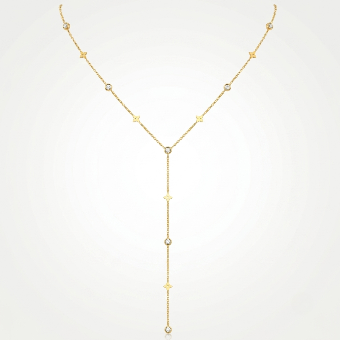 Collier Étoile Femme – Y Zircon Plaqué Or