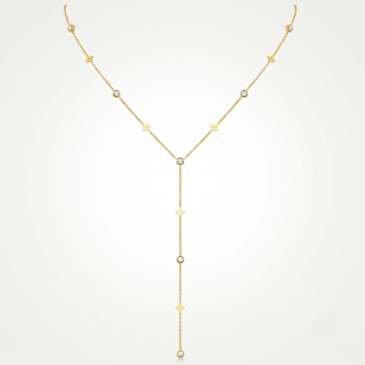 Collier Étoile Femme – Y Zircon Plaqué Or
