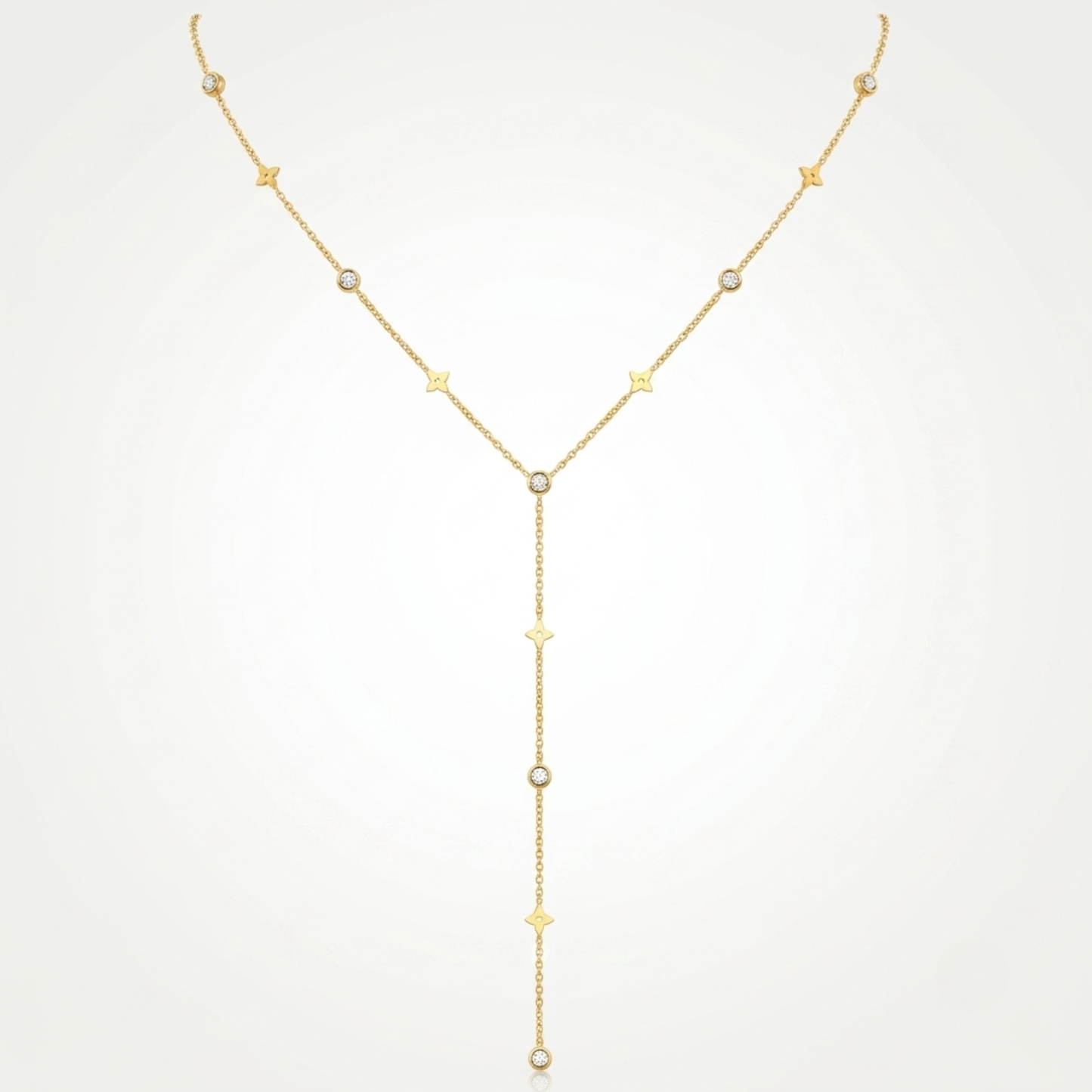 Collier Étoile Femme – Y Zircon Plaqué Or