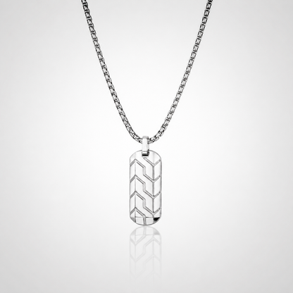 Collier Pendentif Chevrons Homme – Argent