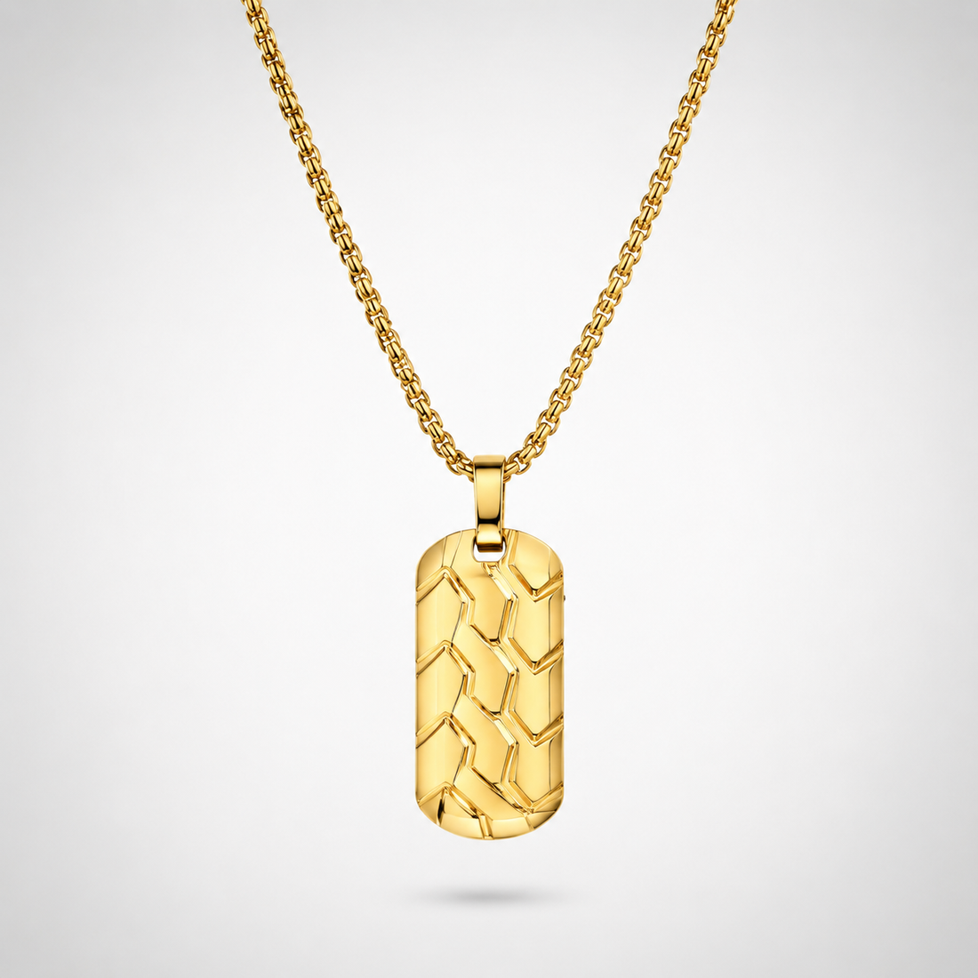 Collier Pendentif Chevrons Homme – Or