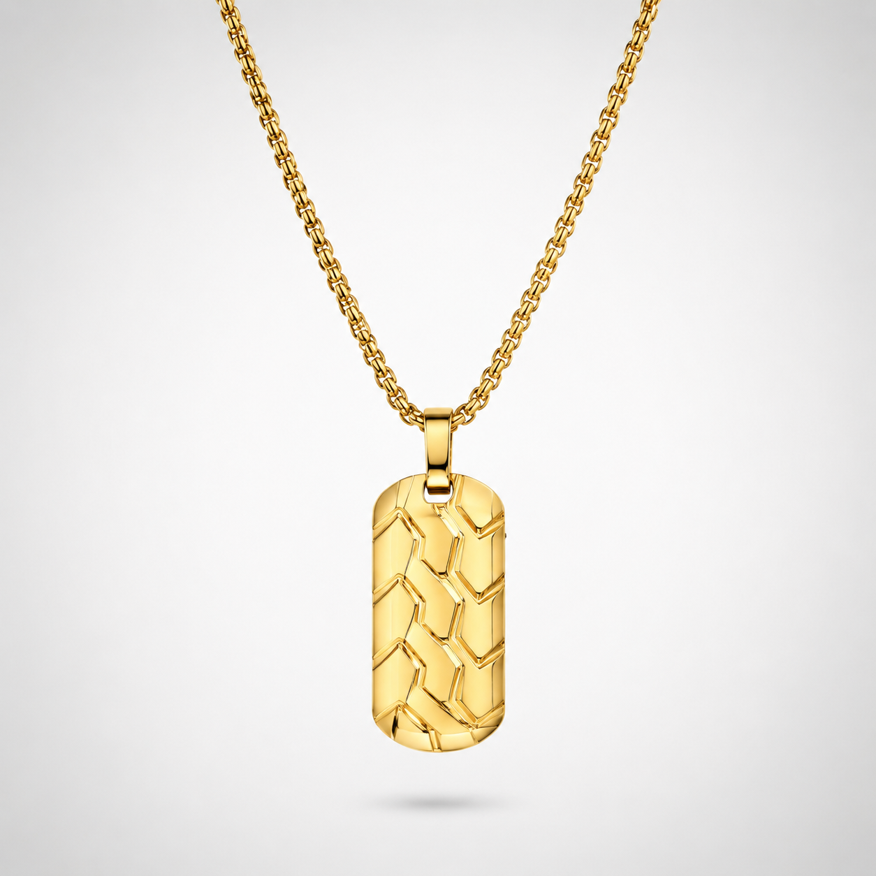 Collier Pendentif Chevrons Homme – Or