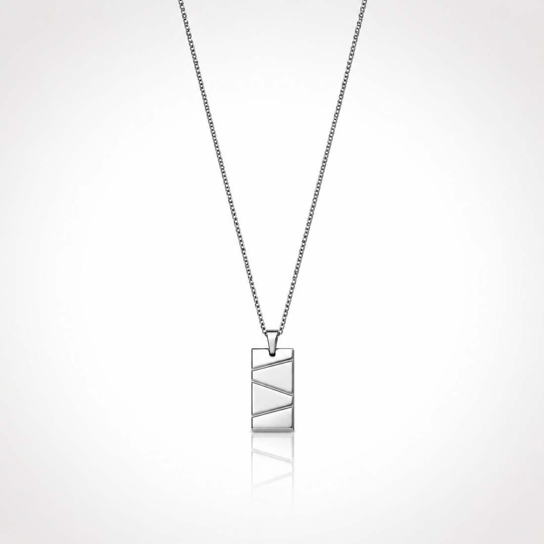 Collier Pendentif Diagonales Homme – Acier