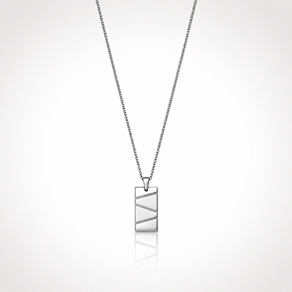 Collier Pendentif Diagonales Homme – Acier