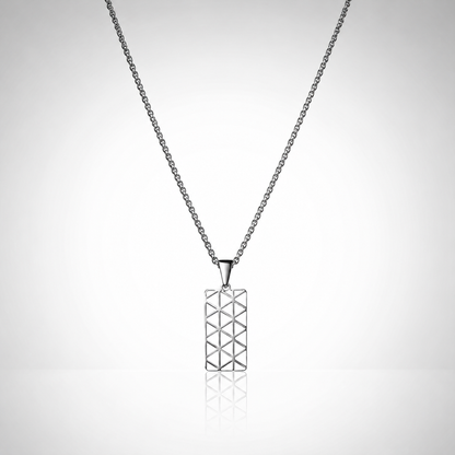 Collier Pendentif Géométrique Ajouré Homme – Acier