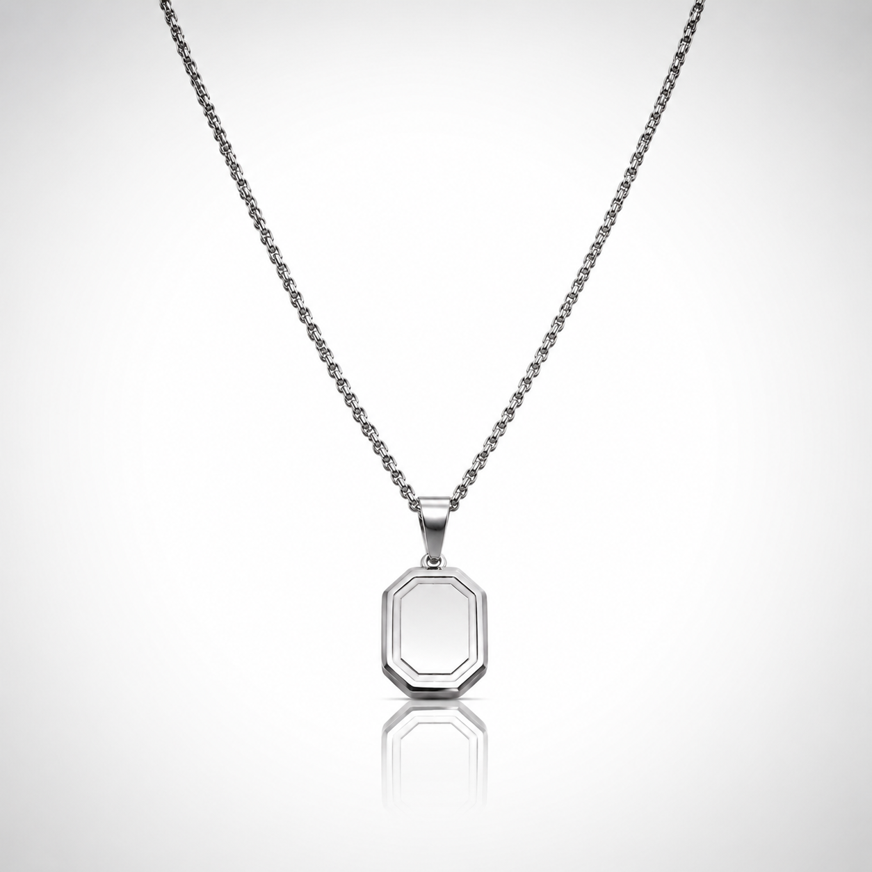 Collier Pendentif Médaille Gravée Homme – Acier