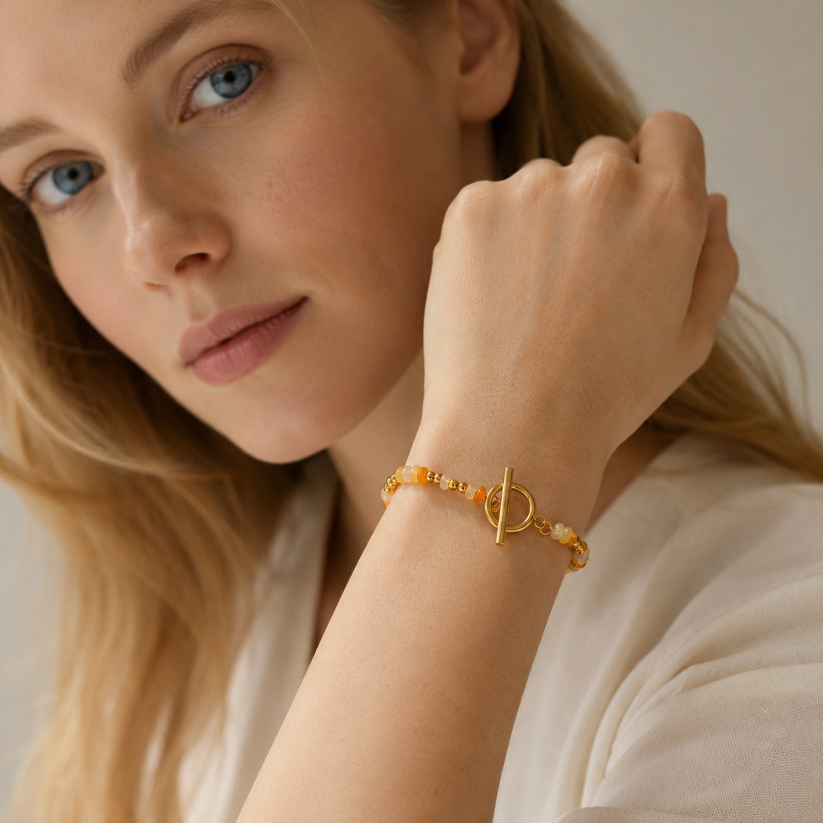Bracelet Cornaline Femme – Pierre Naturelle (Topaz)