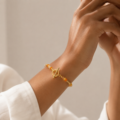Bracelet Cornaline Femme – Pierre Naturelle (Topaz)