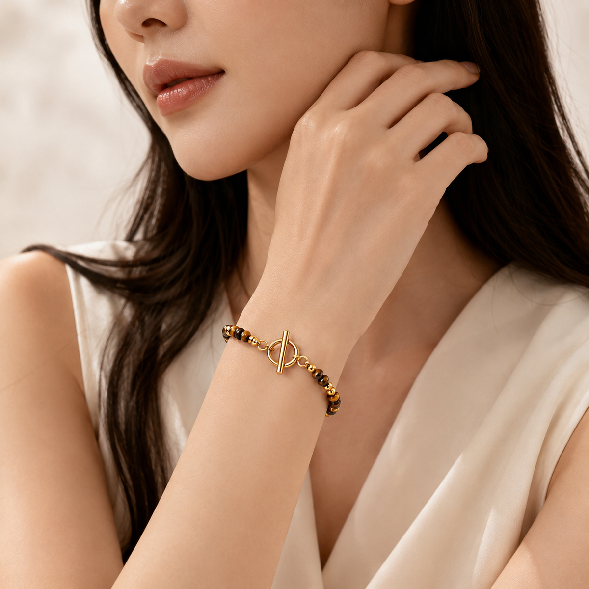 Bracelet Œil de Tigre Femme – Pierre Naturelle