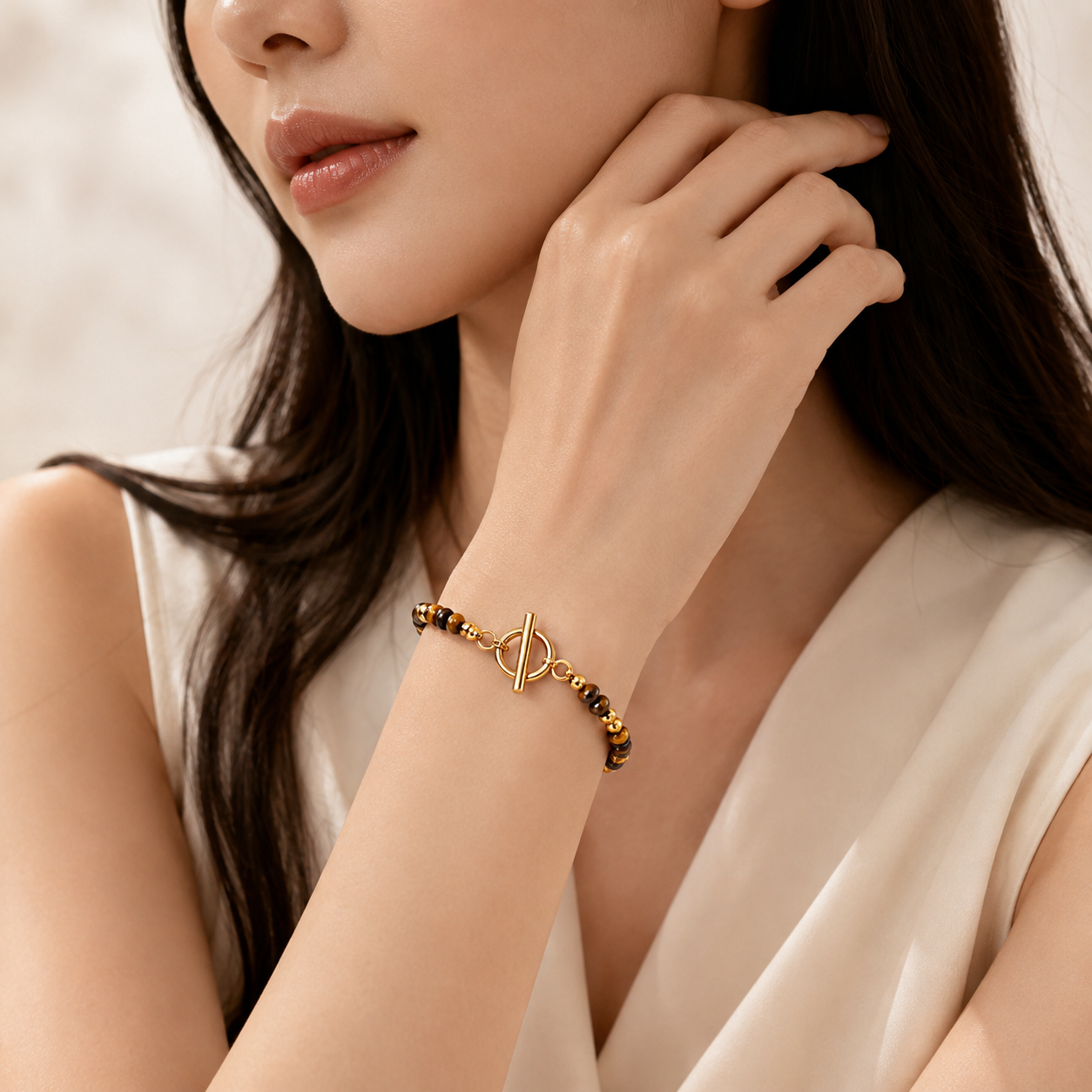 Bracelet Œil de Tigre Femme – Pierre Naturelle