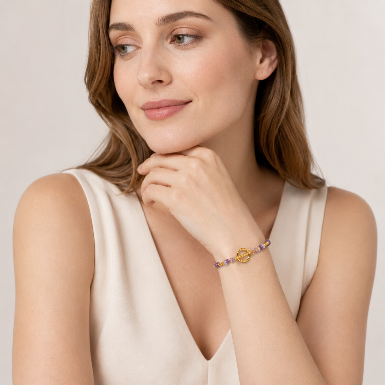 Bracelet Améthyste Femme – Pierre Naturelle