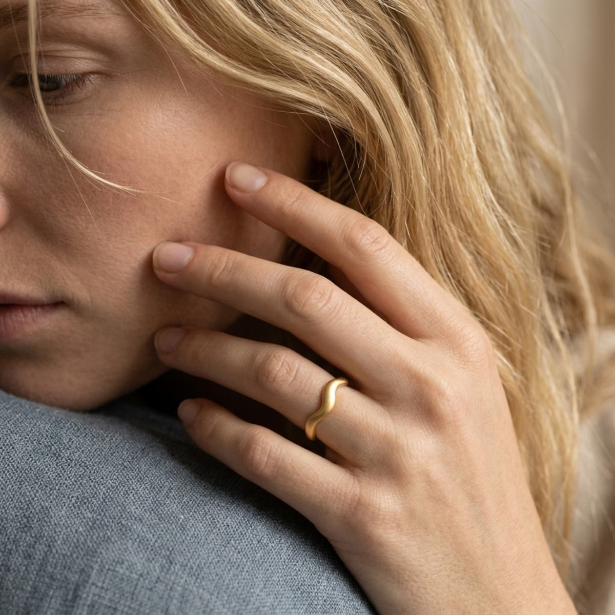Bague Vague Femme – Ouverte Ajustable Plaqué Or