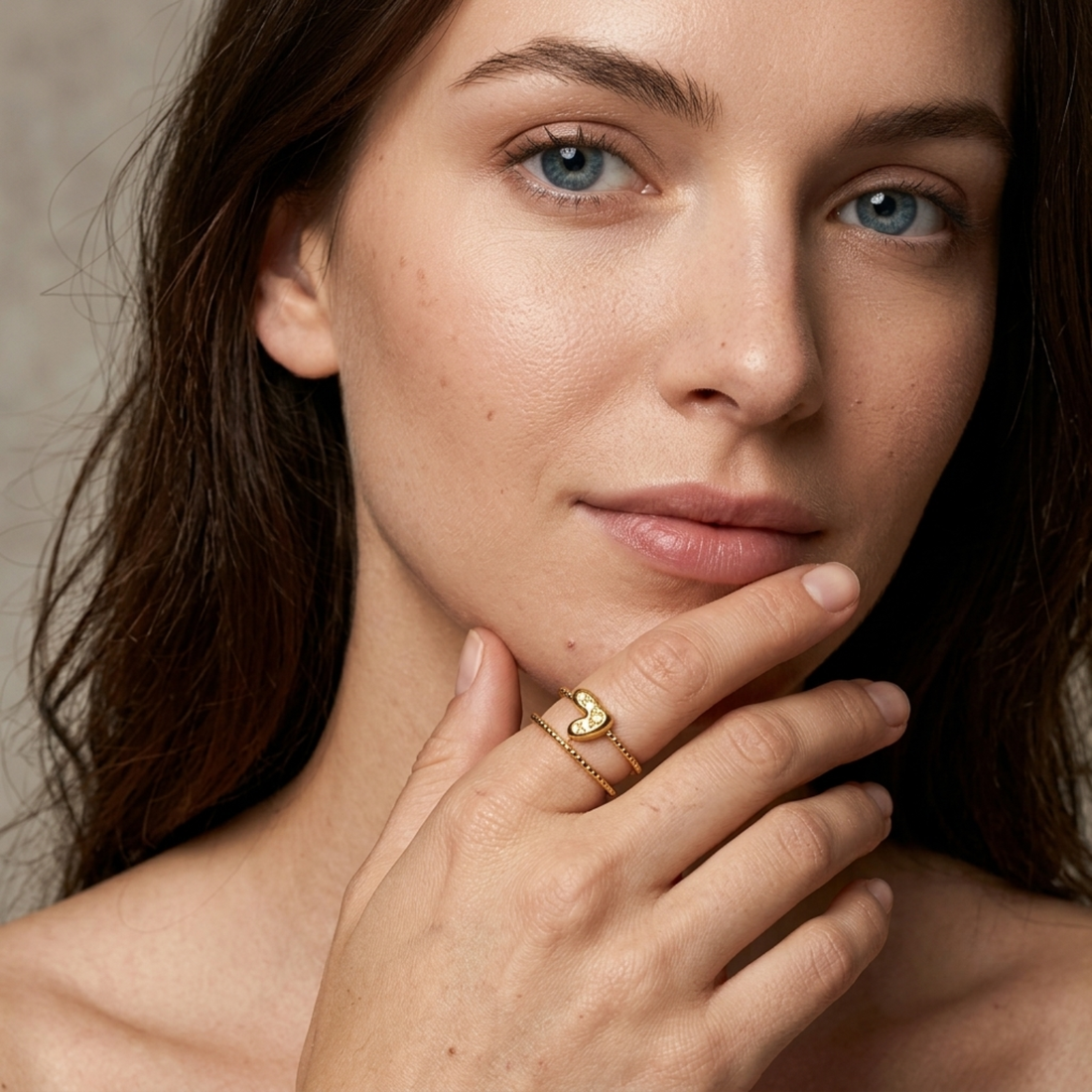 Bague Cœur Femme – Ouverte Ajustable Plaqué Or