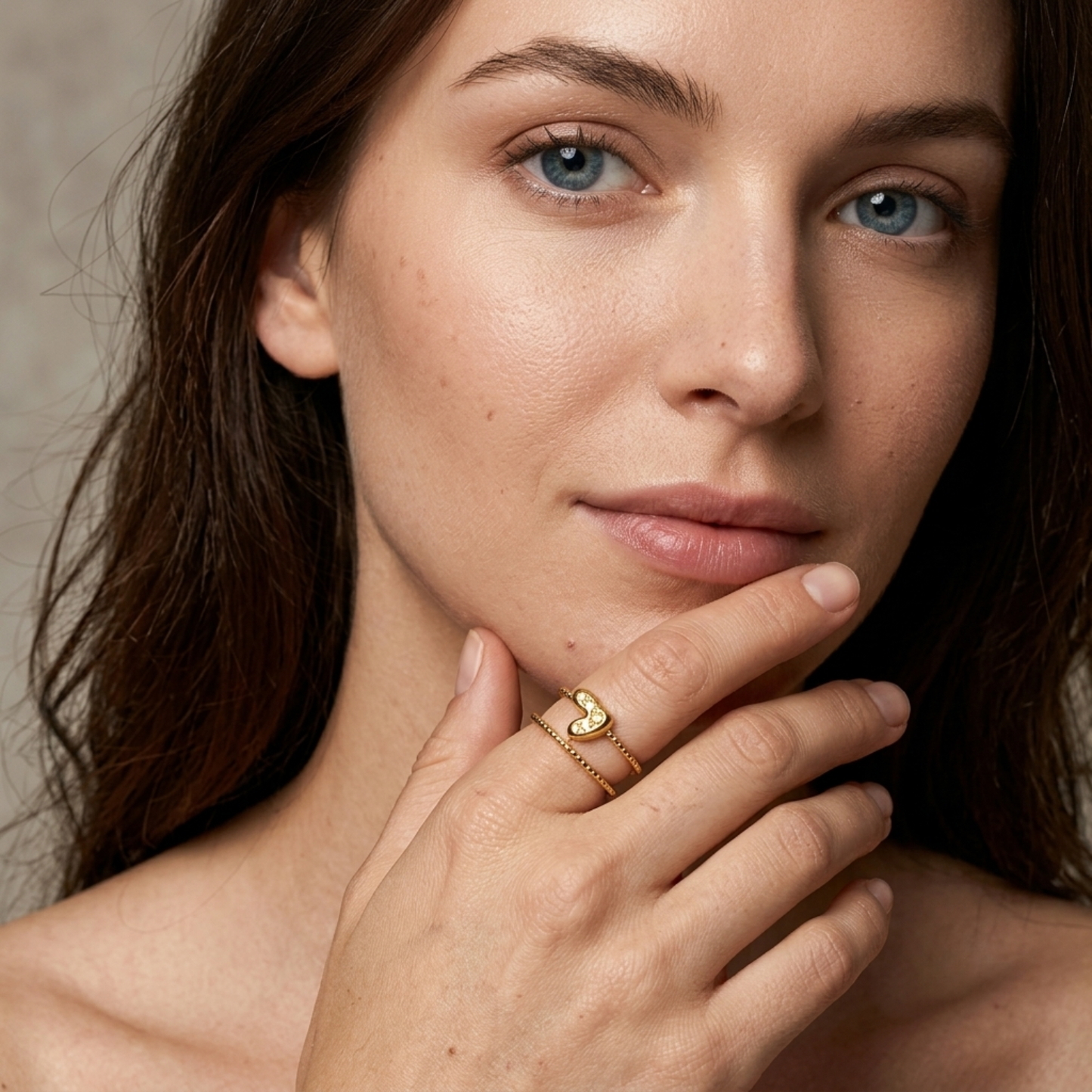 Bague Cœur Femme – Ouverte Ajustable Plaqué Or
