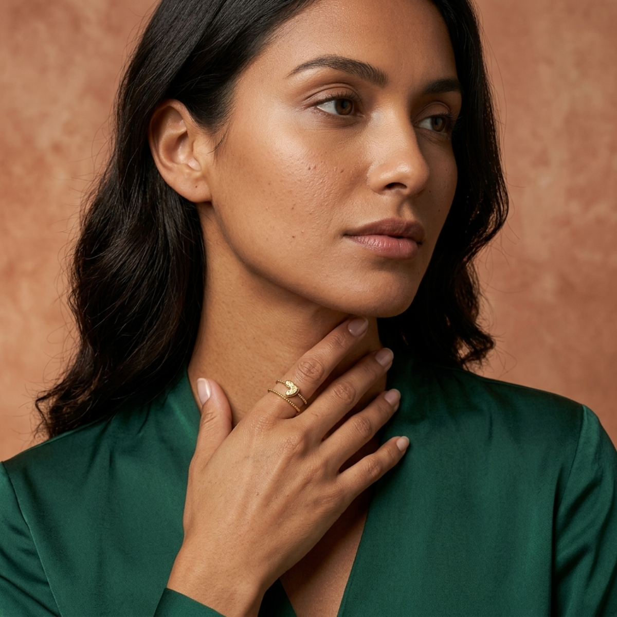 Bague Cœur Femme – Ouverte Ajustable Plaqué Or
