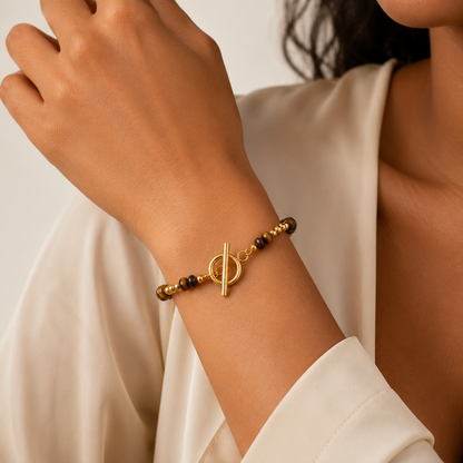 Bracelet Œil de Tigre Femme – Pierre Naturelle
