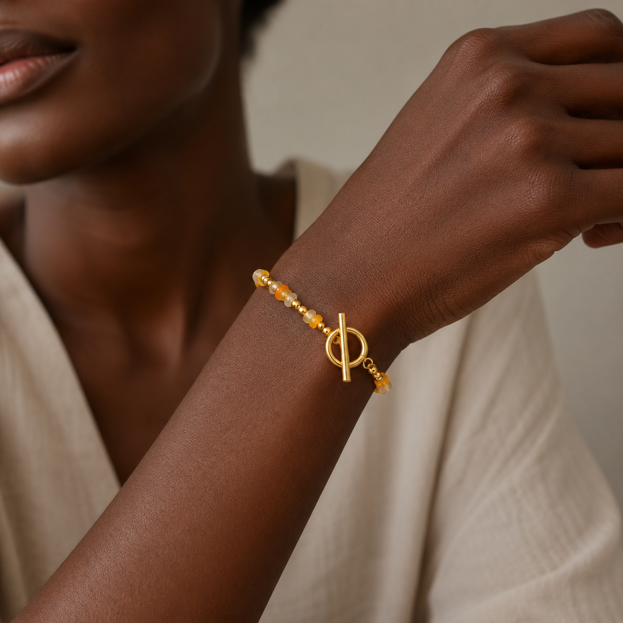 Bracelet Cornaline Femme – Pierre Naturelle (Topaz)