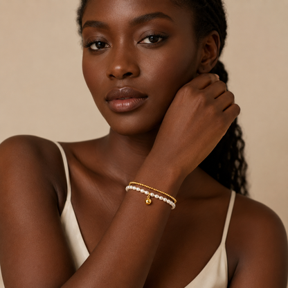 Bracelet Iris – Perles & Breloque Plaqué Or