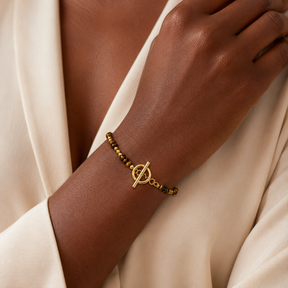 Bracelet Œil de Tigre Femme – Pierre Naturelle