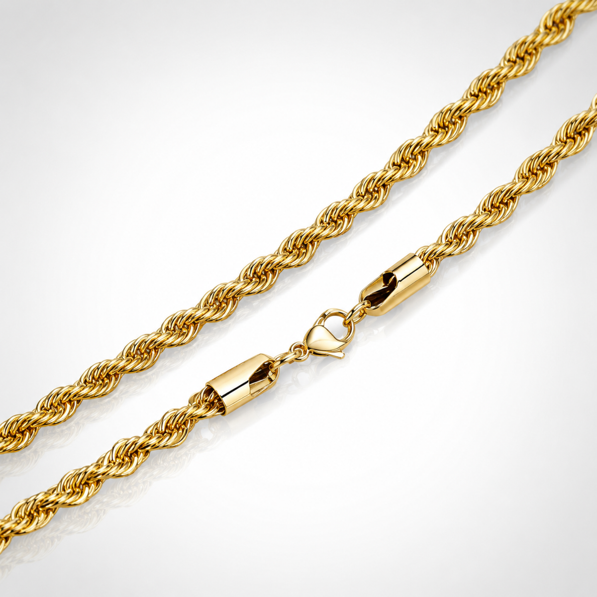 Collier Maille Corde 2 mm Femme / homme – Plaqué Or