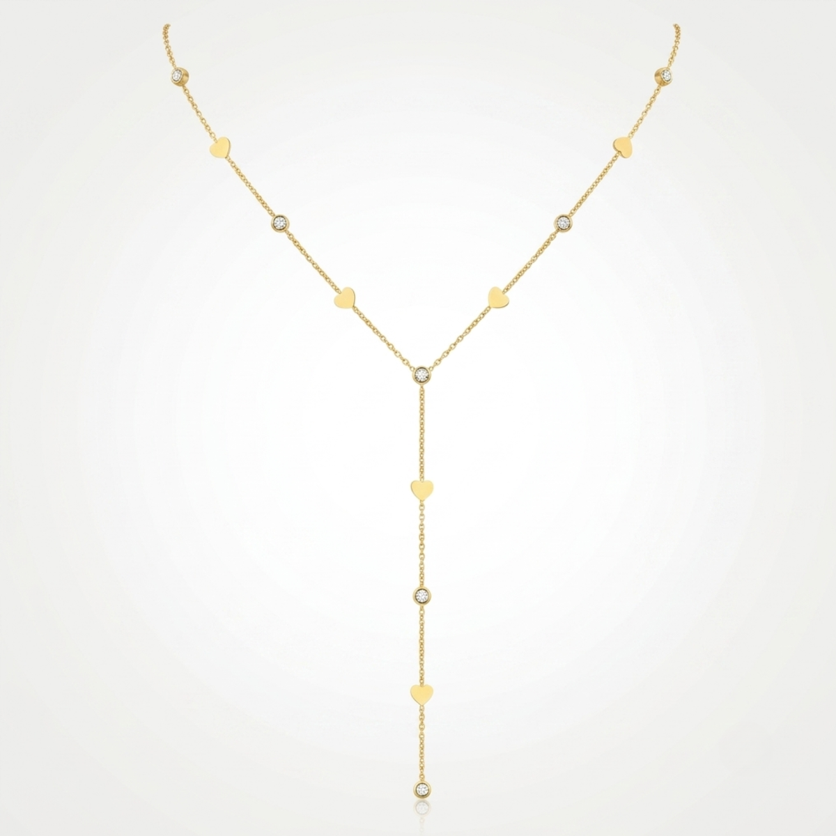 Collier Cœur Femme – Y Zircon Plaqué Or