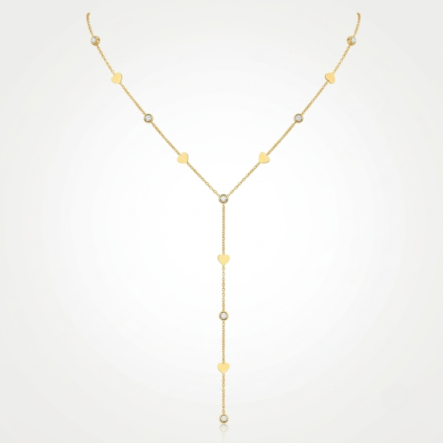 Collier Cœur Femme – Y Zircon Plaqué Or
