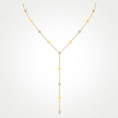 Collier Cœur Femme – Y Zircon Plaqué Or