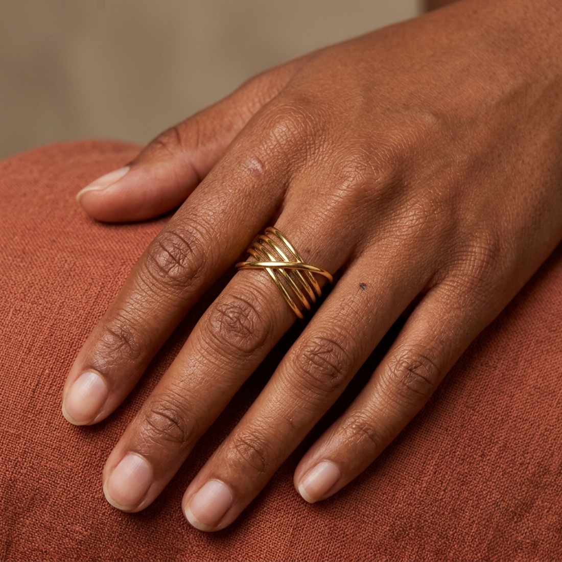 Bague Spirale Femme – Ouverte Ajustable Plaqué Or