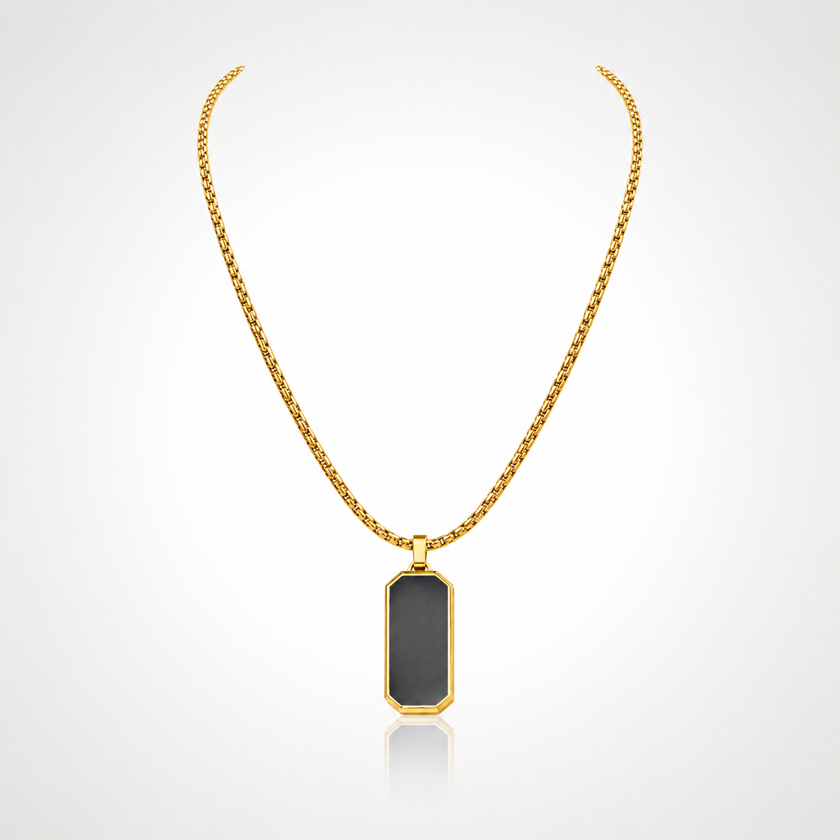 Collier Pendentif Dog Tag Homme – Or