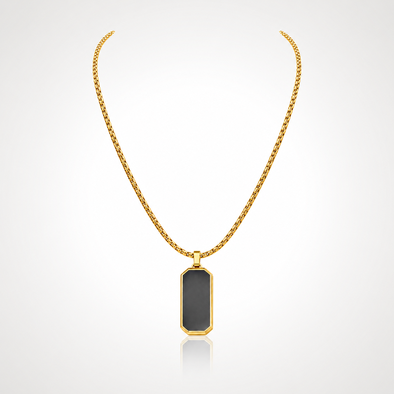 Collier Pendentif Dog Tag Homme – Or