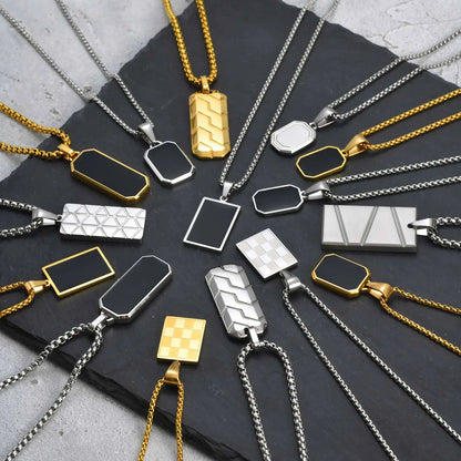 Collier Pendentif Dog Tag Homme – Or