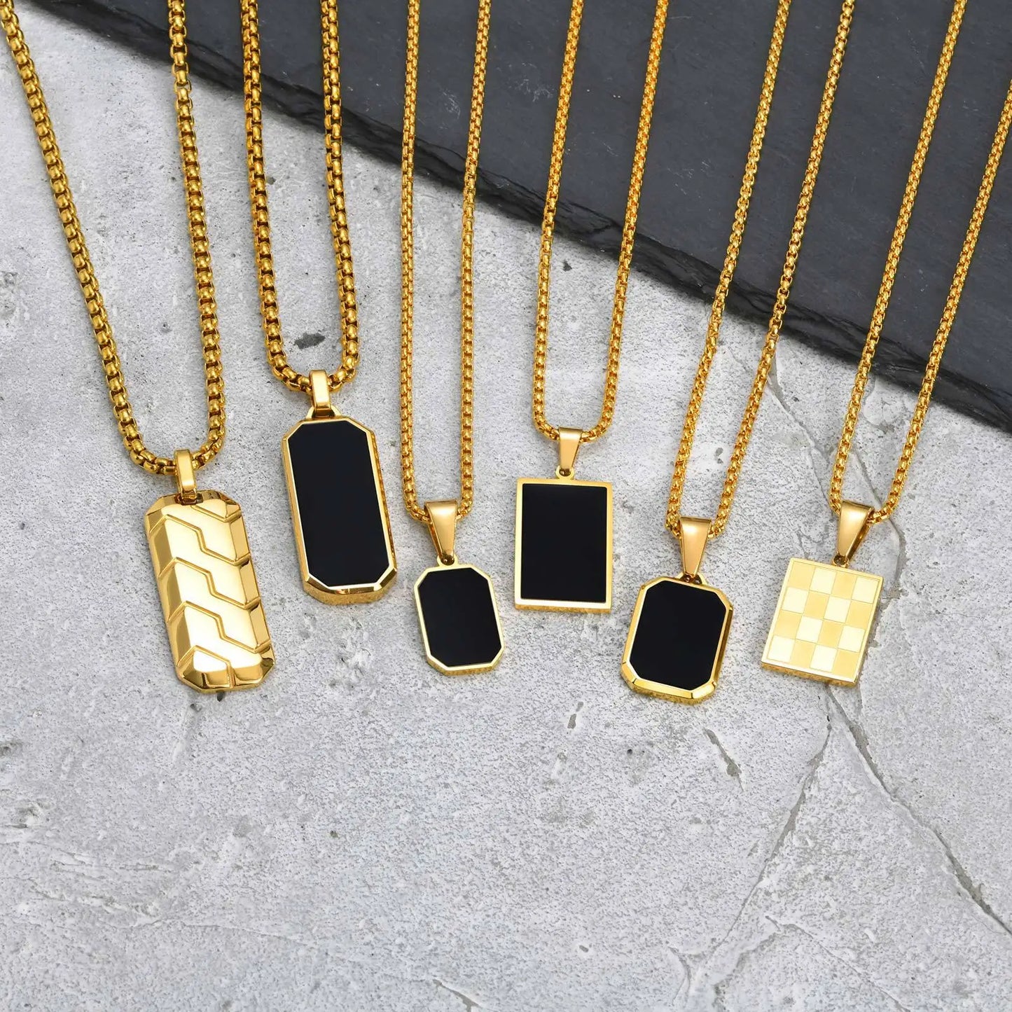 Collier Pendentif Dog Tag Homme – Or