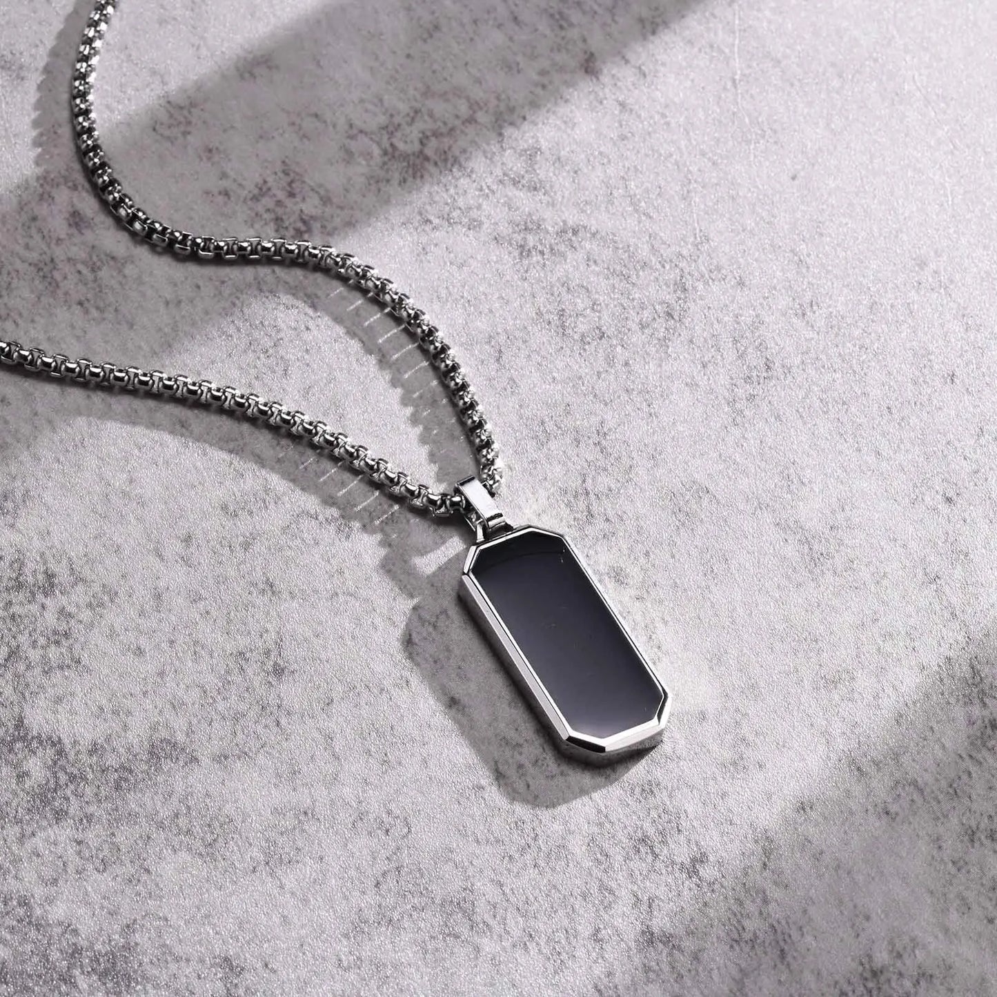 Collier Pendentif Dog Tag Homme – Argent