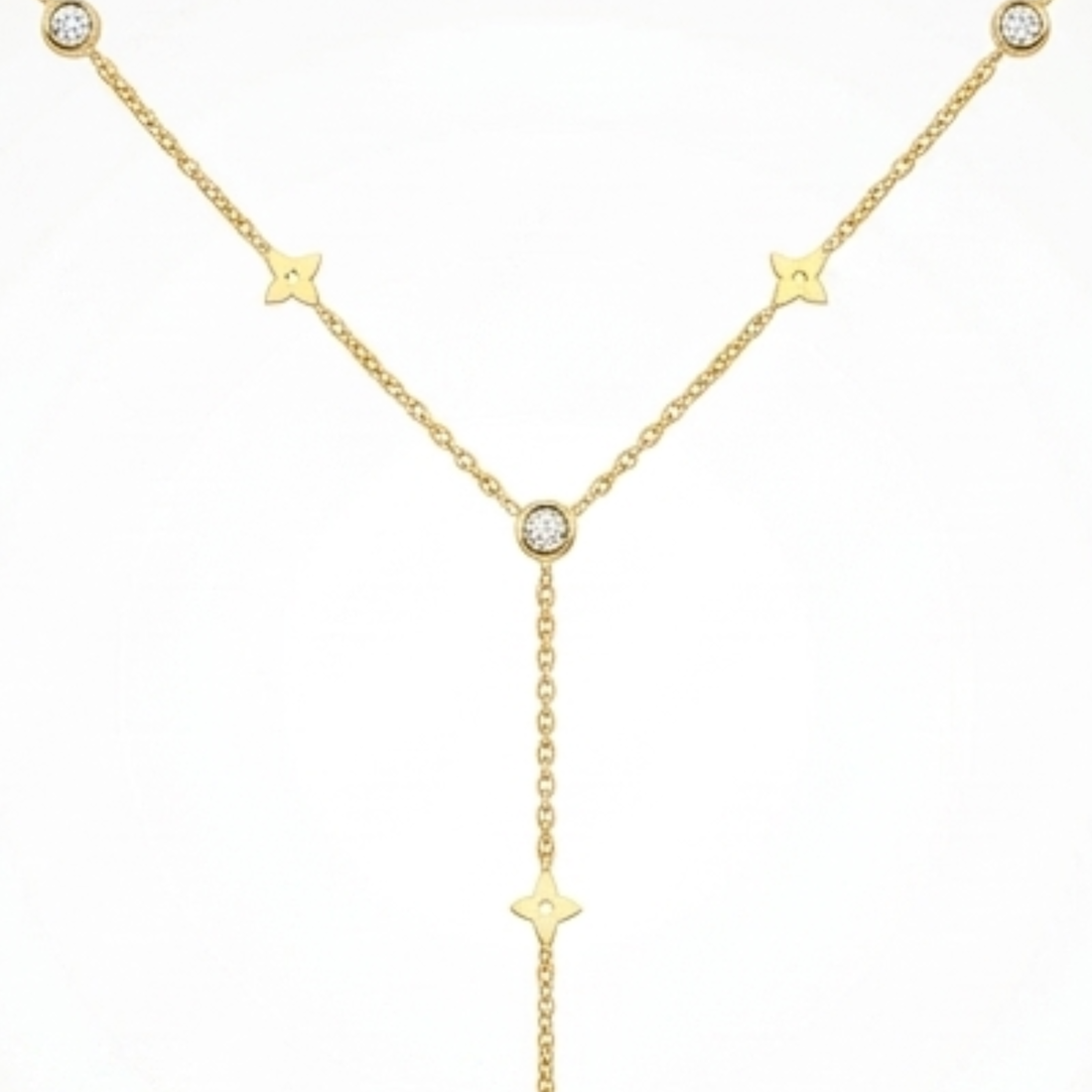 Collier Étoile Femme – Y Zircon Plaqué Or