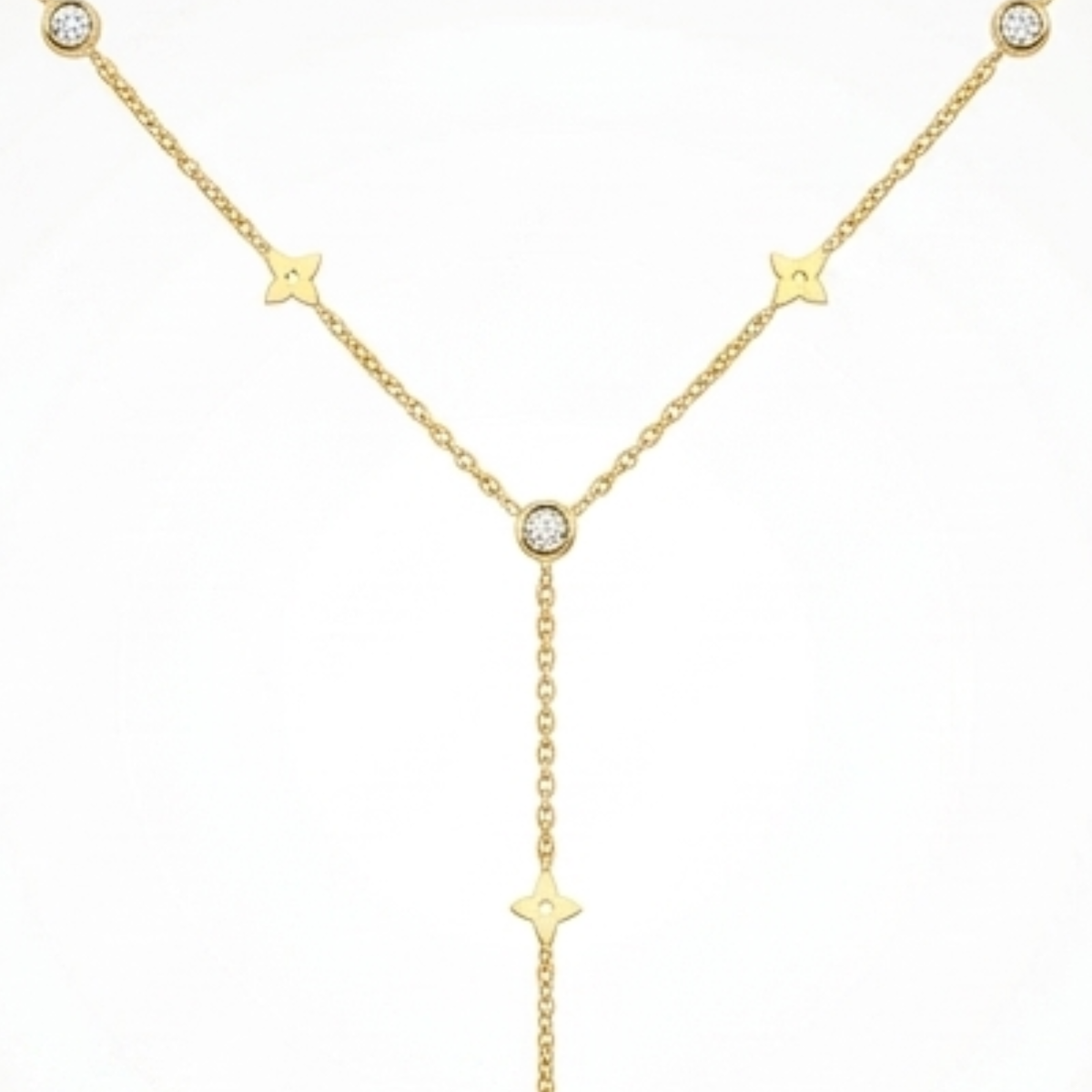 Collier Étoile Femme – Y Zircon Plaqué Or