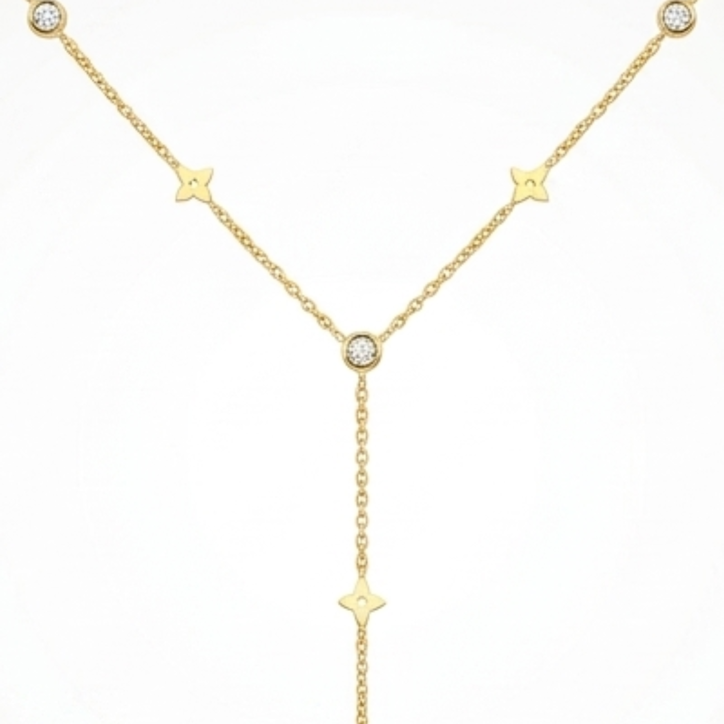 Collier Étoile Femme – Y Zircon Plaqué Or